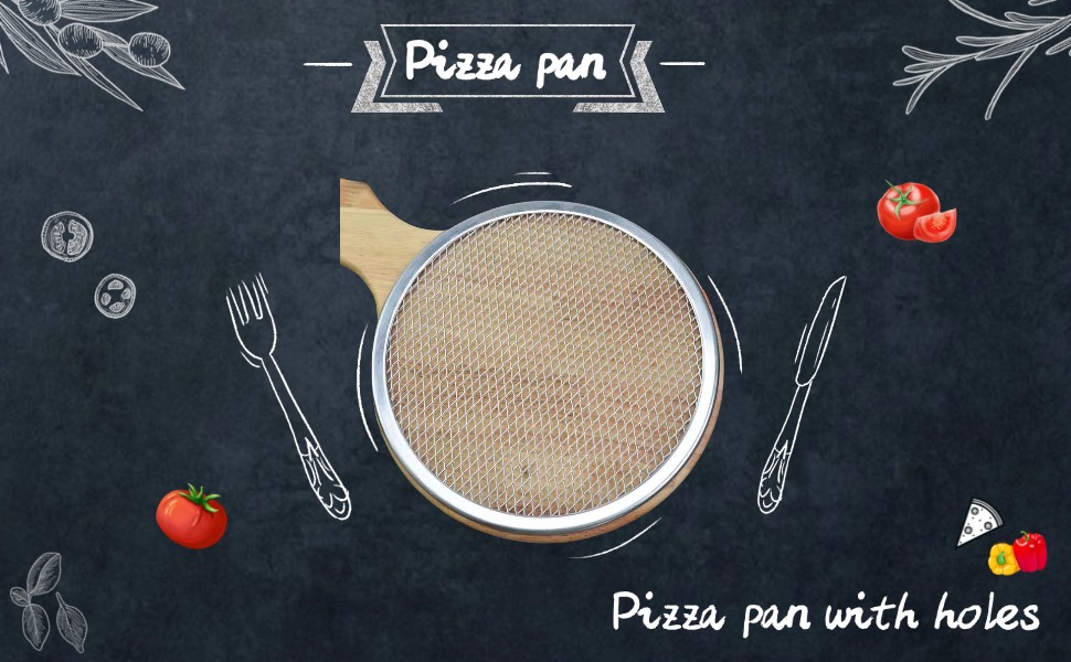 Astero 16inch Non-Stick Pizza Pan for Oven Baking Perforated Aluminum Pizza Screen for Pizza Bread and Cookies Easy to Clean & Reusable Baking Tray (3Pcs, 16