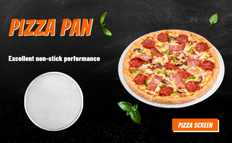 Astero 16inch Non-Stick Pizza Pan for Oven Baking Perforated Aluminum Pizza Screen for Pizza Bread and Cookies Easy to Clean & Reusable Baking Tray (3Pcs, 16