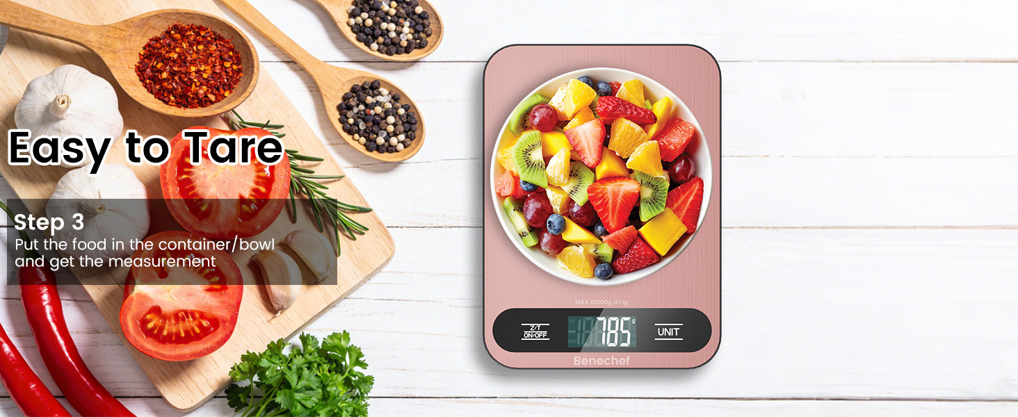 Premium Digital Kitchen Scale, Precision Accurate to 1g, Stainless Steel with LCD Display, 6 Units with Tare Function，Pink - Perfect for Baking, Cooking, and Coffee