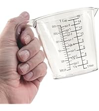 Laser-Etched Measuring Cup Set, 8 oz & 16 oz Clear Plastic Liquid Measuring Cups, Permanent oz/cup/Tbsp/mL Markings, Food-Grade for Baking & Cooking
