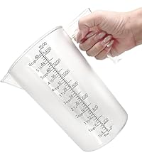 Laser-Etched Measuring Cup Set, 8 oz & 16 oz Clear Plastic Liquid Measuring Cups, Permanent oz/cup/Tbsp/mL Markings, Food-Grade for Baking & Cooking