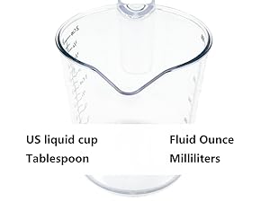 Laser-Etched Measuring Cup Set, 8 oz & 16 oz Clear Plastic Liquid Measuring Cups, Permanent oz/cup/Tbsp/mL Markings, Food-Grade for Baking & Cooking