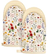 Slohif Funny Oven Mitt Heat Resistant for Women - 2 Pack Cat Cute Novelty Cool Kitchen Oven Mittens with 100% Cotton for Baking and Cooking Accessories