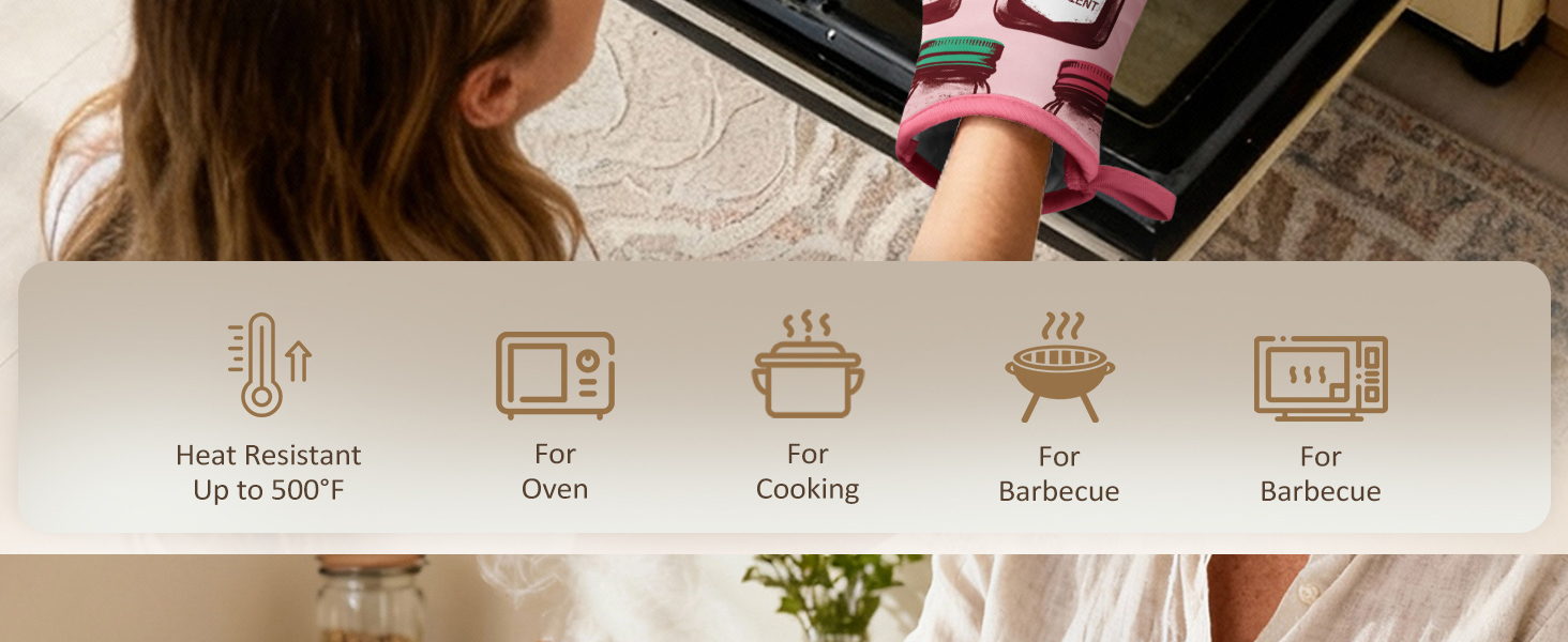 Slohif Funny Oven Mitt Heat Resistant for Women - 2 Pack Cat Cute Novelty Cool Kitchen Oven Mittens with 100% Cotton for Baking and Cooking Accessories