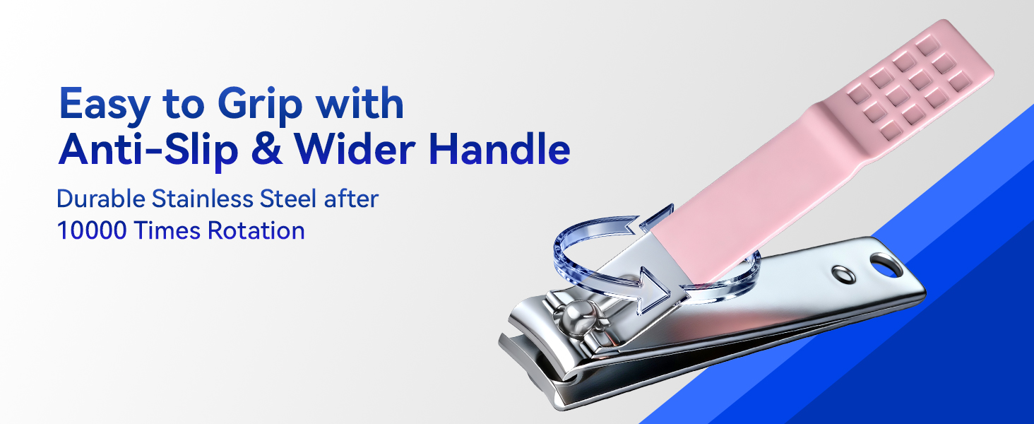 Makartt Nail Clippers - Sharp Nail Cutters, Fingernail & Toenail Clippers for Thick Nails, Curve Edge Portable Nail Clipper Set for Men & Women, Stainless Steel (Pink 2pcs)