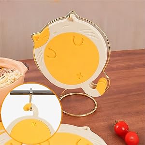 Silicone Trivets for Hot Dishes - 7.2x6.38 InchesCute Cat Coasters Set, Non-Slip Heat Resistant Mats for Kitchen Countertop & Dining Table Protection, Flexible Trivet Coaster, Gifts for Cat Lovers(2)