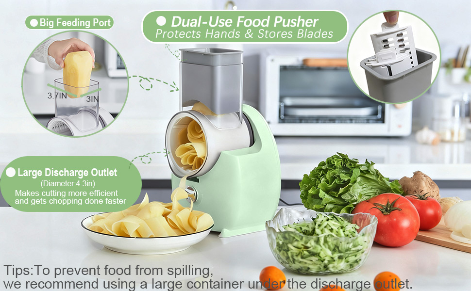 Electric Cheese Grater for Block Cheese,Electric Grater for Home Kitchen Use,3 Changeable Blades Salad Shooter Electric Slicer/Shredder for Vegetable Fruit Nuts