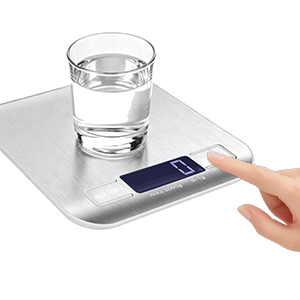 Food Scale, Digital Kitchen Scale with 0.1g Accuracy, 11lb/22lb Capacity & Backlit LCD, Stainless Steel Tare Scale for Baking, Cooking and Meal Prep, 5.5x7x0.6 Inches (Batteries Included)