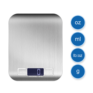 Food Scale, Digital Kitchen Scale with 0.1g Accuracy, 11lb/22lb Capacity & Backlit LCD, Stainless Steel Tare Scale for Baking, Cooking and Meal Prep, 5.5x7x0.6 Inches (Batteries Included)