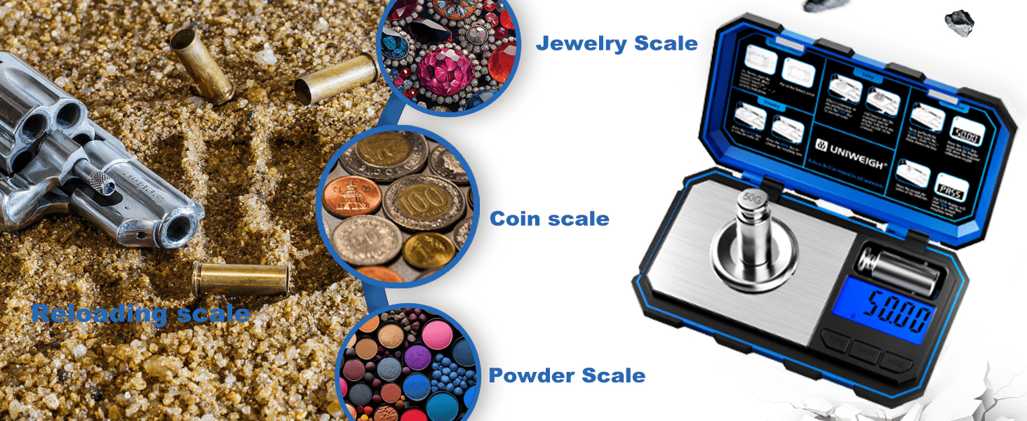 Digital Reloading Scale Precision 1500 Grains x 0.1gn,Powder Scale for Reloading, Grain Scales with LCD Display/Tare/Calibration Functions,Microgram Scale Pocket,Includes Batteries