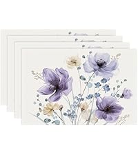 Bonhause Spring Floral Placemats Set of 4, 12x18 Inch Garden Flowers Birds Seasonal Summer Kitchen Dining Table Mats Washable Place Mats for Indoor Outdoor Home Party Decor