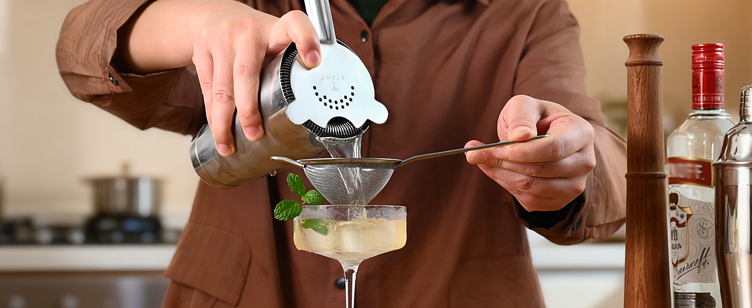 33-Piece Professional Bartender Kit with Weighted Boston Shaker – High End Mixology Set for Home Bar – Stainless Steel Barware Tool Set Unbreakable Citrus Squeezer, Ice Scoop & Mixing Glass