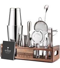 Insulated Cocktail Shaker Black - 23oz Double Wall Vacuum Stainless Steel Martini Shaker with Built-in Strainer & Jigger Lid, Pro Leak-Proof Weighted Shaker for Home Bar, Premium Bar Gift Set