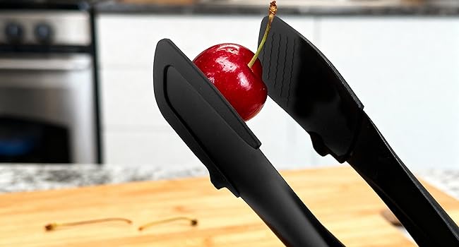 Professional Stainless Steel Kitchen Tongs, Food-Grade Silicone Anti-Slip Design with Comfortable Grip, Multi-Purpose for Salad Serving, BBQ and Cooking- 12'' Black