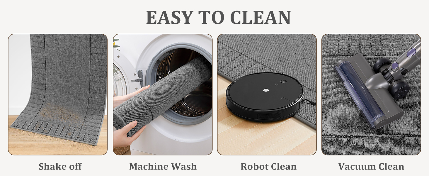 Pauwer Kitchen Mats for Floor 3 Piece Set Non Slip Kitchen Rugs Washable Farmhouse Kitchen Floor Mats Thick Long Area Rug Carpet Runner for Hallway Entryway Laundry Bathroom, Grey