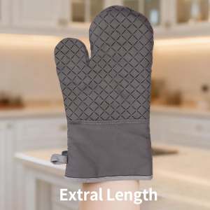 Oven Mitts and Pot Holders 8pcs Set, Cotton Oven Glove with Non-Slip Silicone Surface, Machine Washable Pot Holders, Extra Long Oven mits, Heat Resistant 500 °F, for Cooking, Grilling, Baking