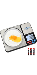 0.01g High Precision Kitchen Food Scale, Diyife 500g Portable Digital Scale with LCD Display, Tare, Multifunctional Gram Scale Weight for Cooking, Baking, Jewelry, 2 Tray, Batteries Included, Pink