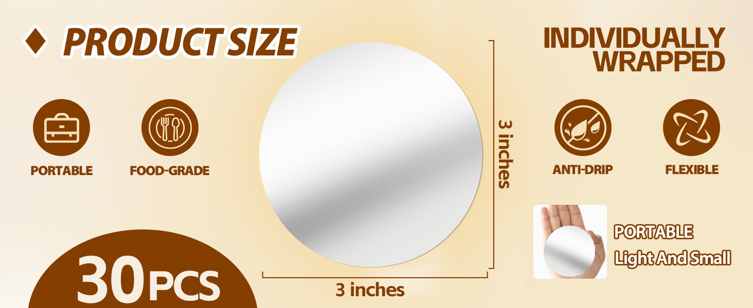 30Pcs Individually Wrapped Wine Pourer Discs, 3 Inch Disposable Anti-Drip Silver Pour Spouts for Liquor Bottles, Single-Use Design Prevents Flavor Mixing