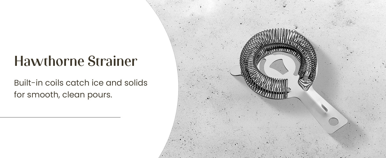 Mixology & Craft Cocktail Shaker Set with Dark Bamboo Stand - Professional 18oz 10-Piece Bartender Kit - Complete Bar Set & Cocktail Mixer Kit for Home (Silver)