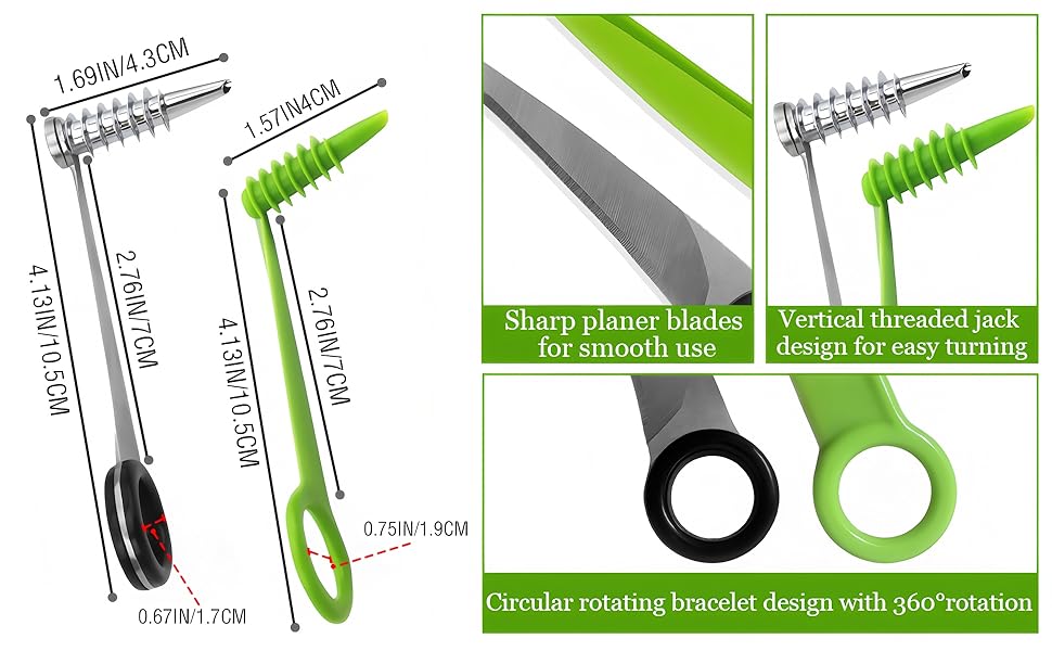 3PCS Spiral Cutter,Piranha Spiral Cutter,Potato Cutters Peelers,Stainless Steel&Plastic Flower Curler,Manual Spiral Slicer for Boiled Eggs,Tomato,Zucchini,Vegetables,Cucumbers and Carrots,Kitchen Tool