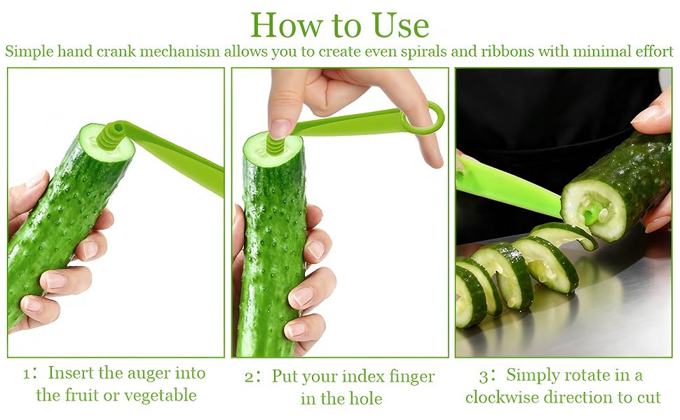 3PCS Spiral Cutter,Piranha Spiral Cutter,Potato Cutters Peelers,Stainless Steel&Plastic Flower Curler,Manual Spiral Slicer for Boiled Eggs,Tomato,Zucchini,Vegetables,Cucumbers and Carrots,Kitchen Tool