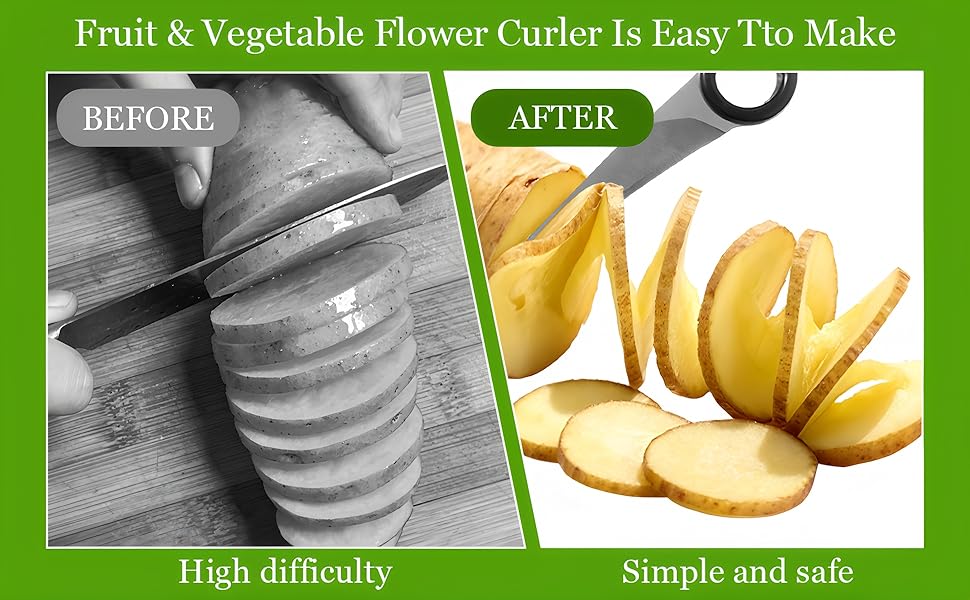 3PCS Spiral Cutter,Piranha Spiral Cutter,Potato Cutters Peelers,Stainless Steel&Plastic Flower Curler,Manual Spiral Slicer for Boiled Eggs,Tomato,Zucchini,Vegetables,Cucumbers and Carrots,Kitchen Tool