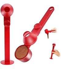 Coffee Scoop 2Tbsp & 51mm Espresso Tamper - BPA-Free PCTG Scoop Funnel, Fits K-Cups, Precise Measuring for Coffee/Protein/Powder/Hot Cocoa & Formula Dispensers (Black 1Pack)