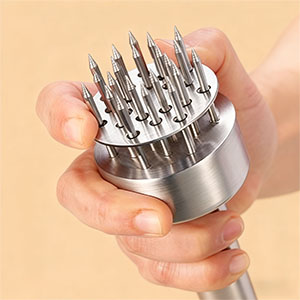 Meat Tenderizer Tool with 21 Sharp Needles,304 Stainless Steel,Retractable Safety Guard,Meat Piercing for Tenderizing Steak,Beef,Chicken,Pork,Turkey,Perfect for BBQ & Marinating,Dishwasher Safe
