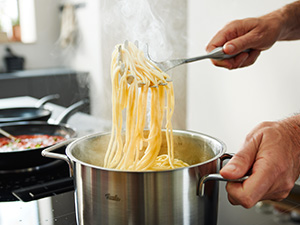 Fissler Essential Pasta Fork, 18/10 Stainless Steel Kitchen Utensil for Serving Pasta & Noodles, Ergonomic Handle, Dishwasher Safe