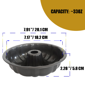 7 Inch Fluted Tube Cake Pan, Carbon Steel Round Tube Baking Pans, Small Kugelhopf Pan Pound Cake Mold for Cakes, Bread, Flan, 2 PCS, Black Color