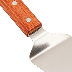 4 Pack Stainless Steel Pizza Servers with Wooden Handle, Pizza Cutter Cake Cutter Triangular Spade Pie Pastry Spatula for Tart, Dessert