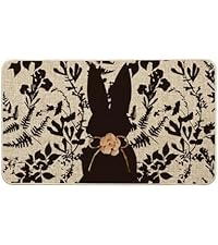 Artoid Mode Rabbit Bunny Tulip Flowers Easter Kitchen Mats Set of 2, Spring Home Decor Low-Profile Kitchen Rugs for Floor - 17x29 and 17x47 Inch