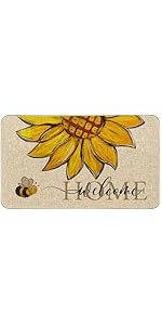 Spring Kitchen Rug and Mat Set of 2 Green Leaves Floor Mat Non Slip Rubber Backing Low-Profile Kitchen Rugs for Floor Summer Kitchen Decor for Home Bath Office- 17x29 and 17x47 Inch