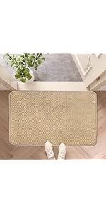 Spring Kitchen Rug and Mat Set of 2 Green Leaves Floor Mat Non Slip Rubber Backing Low-Profile Kitchen Rugs for Floor Summer Kitchen Decor for Home Bath Office- 17x29 and 17x47 Inch