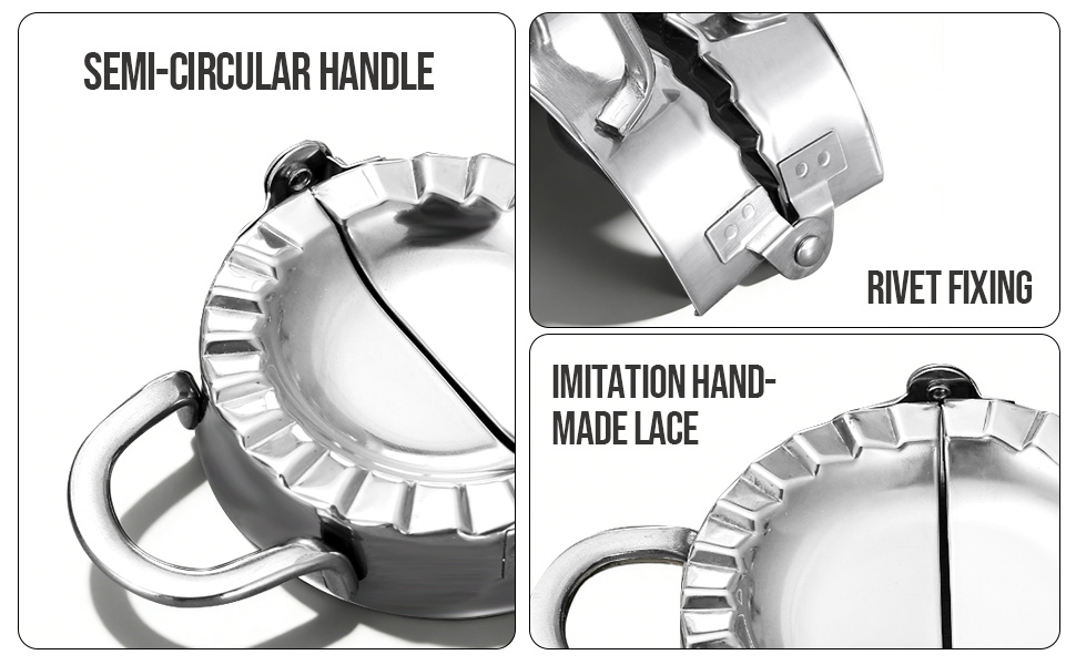 Stainless Steel Dumpling Ravioli Maker Press,2 Pack Pierogi Mold - Wonton Mould, Easy-tool for Dumpling Wrapper Dough Stamp Cutter Pastry Pie Making (2 pcs dumpling maker)