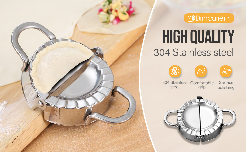 Stainless Steel Dumpling Ravioli Maker Press,2 Pack Pierogi Mold - Wonton Mould, Easy-tool for Dumpling Wrapper Dough Stamp Cutter Pastry Pie Making (2 pcs dumpling maker)