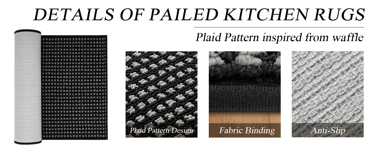 Kitchen Rugs,Non Slip Absorbent Kitchen Mats for Floor-Thick Stain Resistant Washable Kitchen Floor Mat Runner Carpet for Hallways,Entryway,Laundry Room,Sink(17