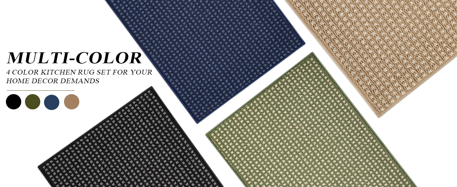 Kitchen Rugs,Non Slip Absorbent Kitchen Mats for Floor-Thick Stain Resistant Washable Kitchen Floor Mat Runner Carpet for Hallways,Entryway,Laundry Room,Sink(17