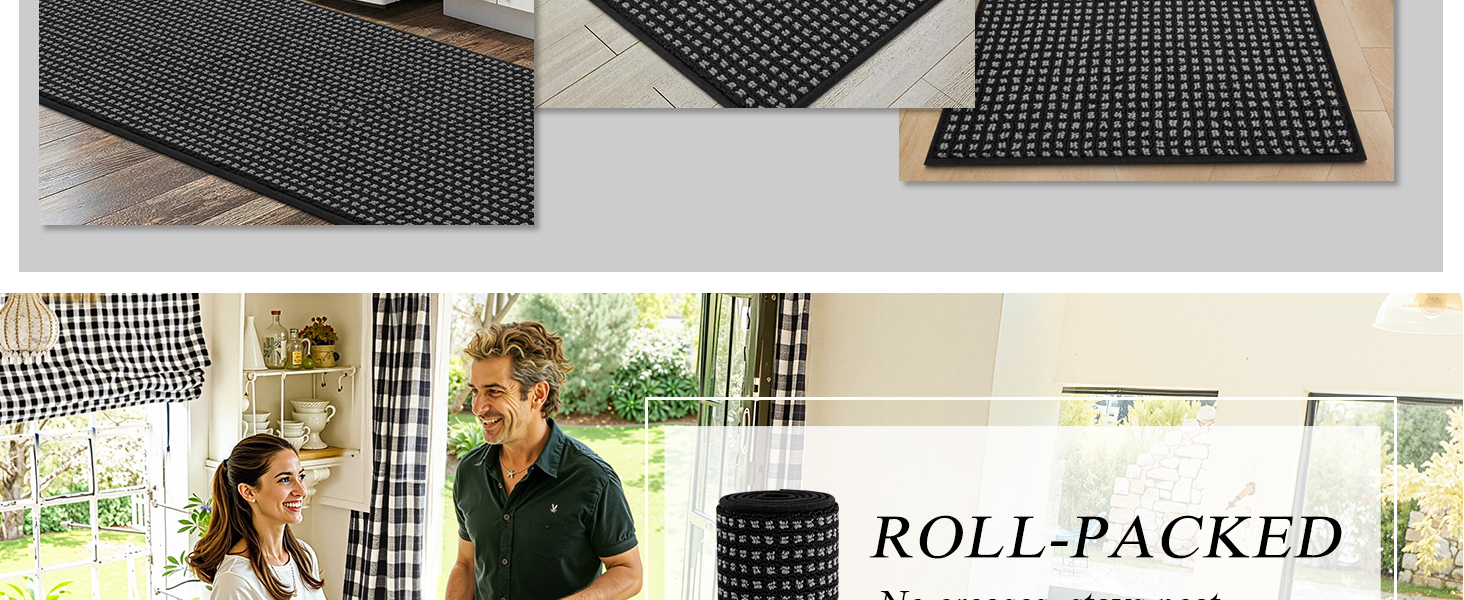 Kitchen Rugs,Non Slip Absorbent Kitchen Mats for Floor-Thick Stain Resistant Washable Kitchen Floor Mat Runner Carpet for Hallways,Entryway,Laundry Room,Sink(17