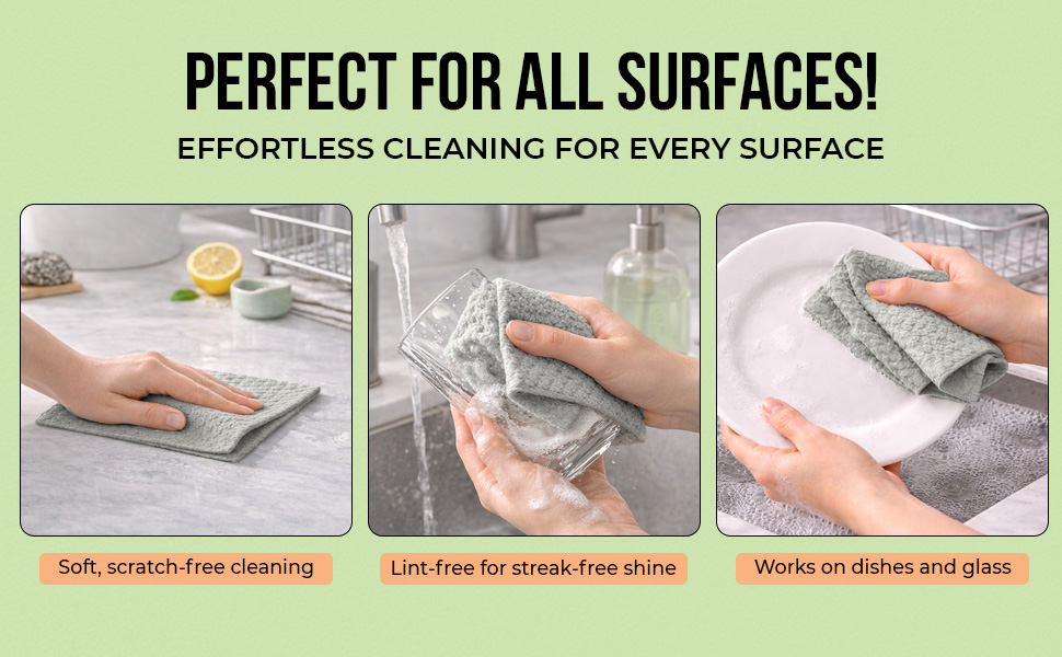 Swedish Dishcloths 12 Pack - Reusable Paper Towels for Kitchen, Absorbent Cellulose Sponge Cleaning Cloths, Washable Dish Rags, Quick Drying Kitchen Towels, Paper Towel Alternative by Organic Origin