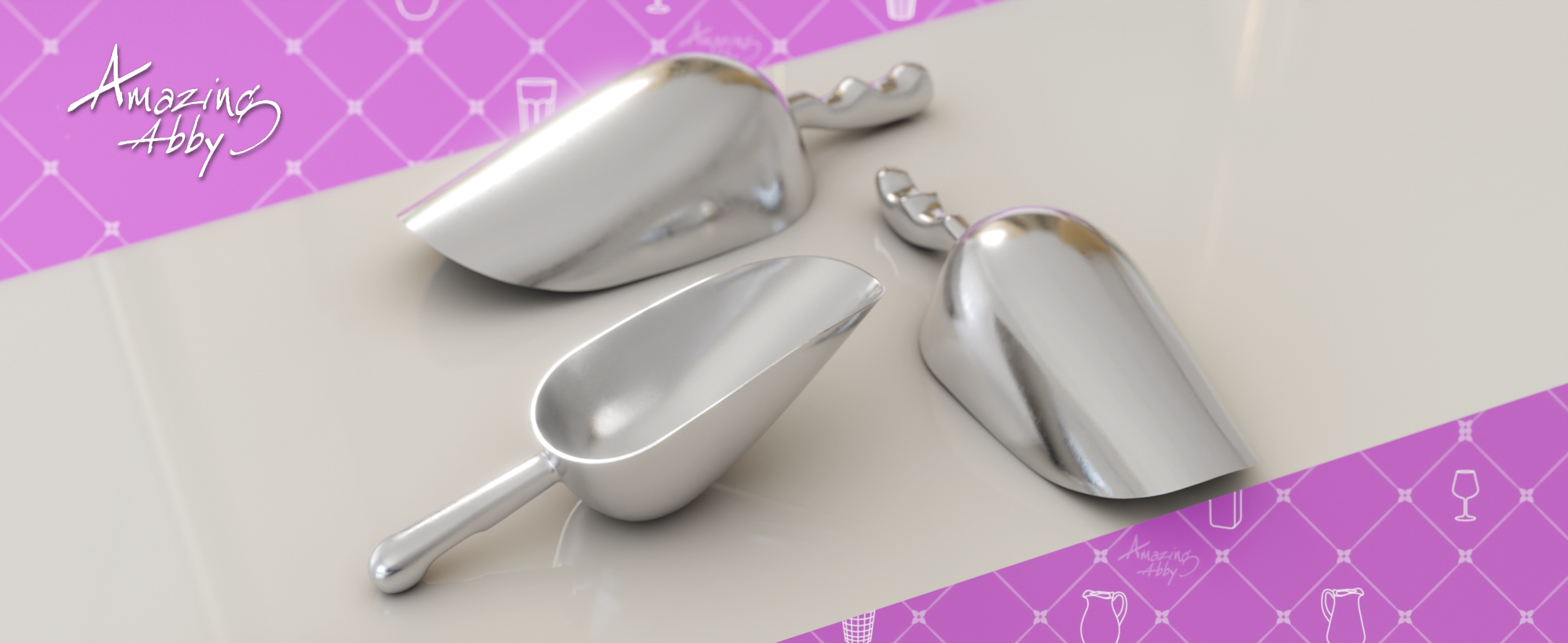 Amazing Abby - Elsa - 38-Ounce Aluminum Ice Scoops (Set of 2), Cast Aluminum Utility Scoops, Food-Grade, Good for Home and Commercial Use, NOT Dishwasher-Safe, Hand-Wash Recommended