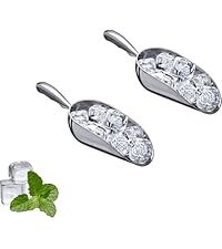 Amazing Abby - Elsa - 38-Ounce Aluminum Ice Scoops (Set of 2), Cast Aluminum Utility Scoops, Food-Grade, Good for Home and Commercial Use, NOT Dishwasher-Safe, Hand-Wash Recommended
