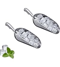 Amazing Abby - Elsa - 38-Ounce Aluminum Ice Scoops (Set of 2), Cast Aluminum Utility Scoops, Food-Grade, Good for Home and Commercial Use, NOT Dishwasher-Safe, Hand-Wash Recommended