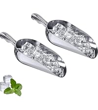 Amazing Abby - Elsa - 38-Ounce Aluminum Ice Scoops (Set of 2), Cast Aluminum Utility Scoops, Food-Grade, Good for Home and Commercial Use, NOT Dishwasher-Safe, Hand-Wash Recommended