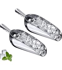 Amazing Abby - Elsa - 38-Ounce Aluminum Ice Scoops (Set of 2), Cast Aluminum Utility Scoops, Food-Grade, Good for Home and Commercial Use, NOT Dishwasher-Safe, Hand-Wash Recommended