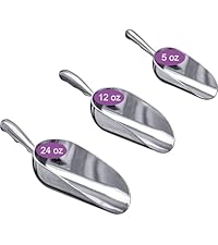 Amazing Abby - Elsa - 38-Ounce Aluminum Ice Scoops (Set of 2), Cast Aluminum Utility Scoops, Food-Grade, Good for Home and Commercial Use, NOT Dishwasher-Safe, Hand-Wash Recommended