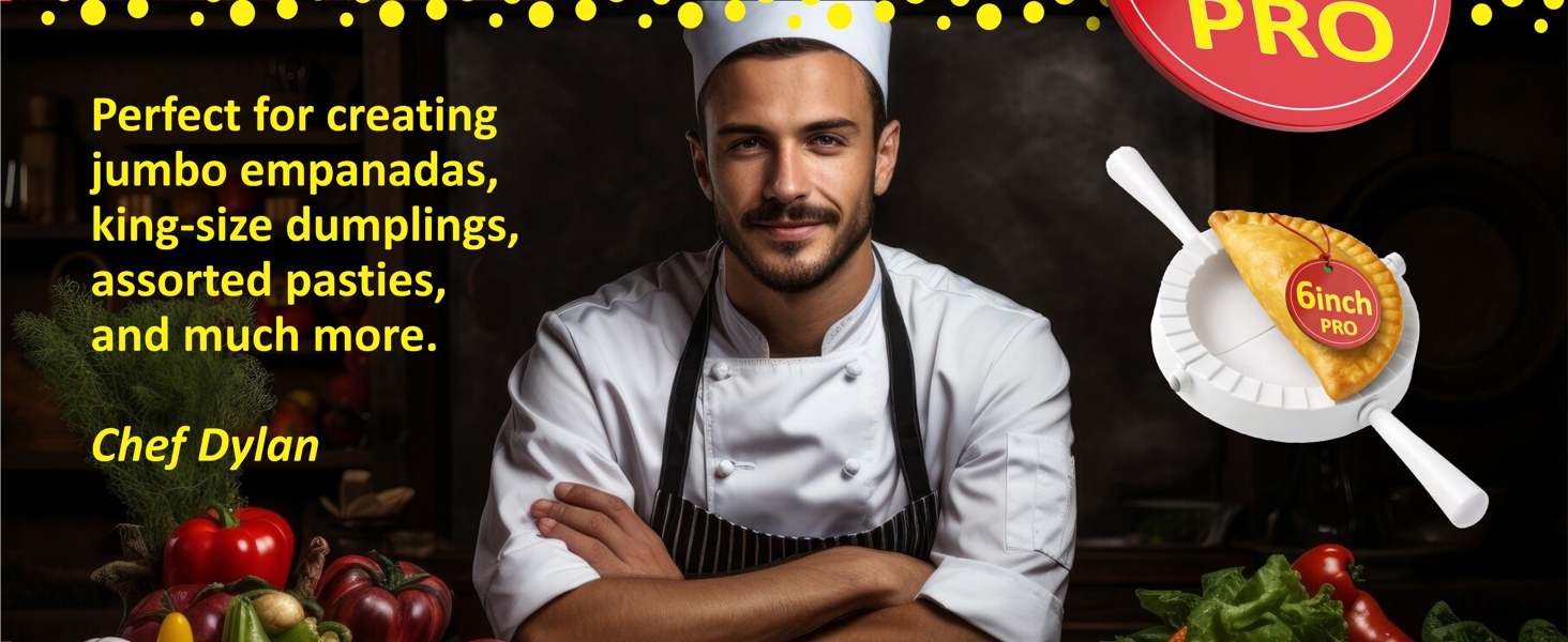 Empanada Maker Press 6 inch - Mold Ravioli Dumpling Tortilla Folder - Quesadilla - Empanadas, Pierogi, Samosa, Calzone, Momo Mold - Extra Large