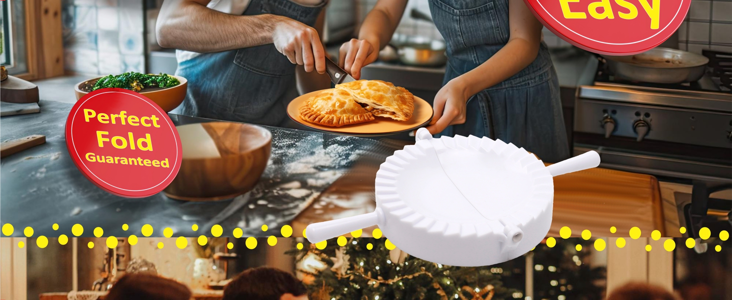 Empanada Maker Press 6 inch - Mold Ravioli Dumpling Tortilla Folder - Quesadilla - Empanadas, Pierogi, Samosa, Calzone, Momo Mold - Extra Large