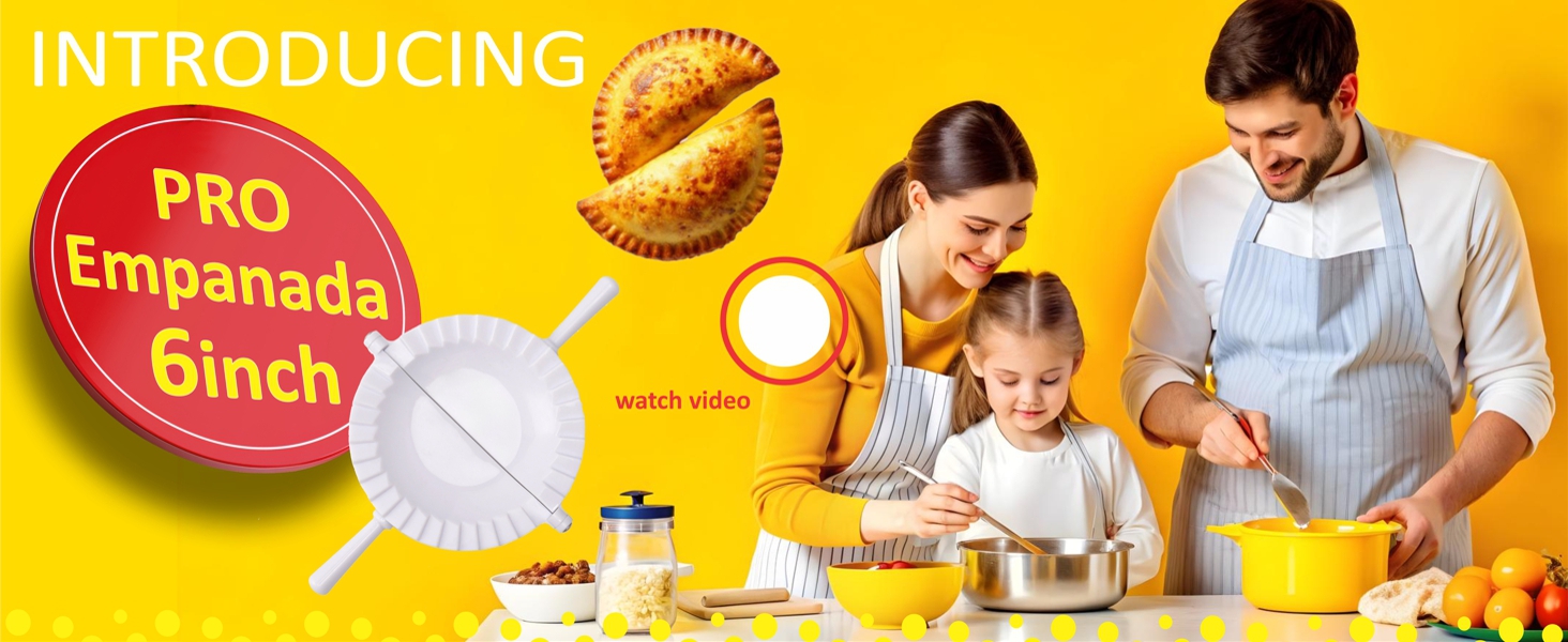 Empanada Maker Press 6 inch - Mold Ravioli Dumpling Tortilla Folder - Quesadilla - Empanadas, Pierogi, Samosa, Calzone, Momo Mold - Extra Large