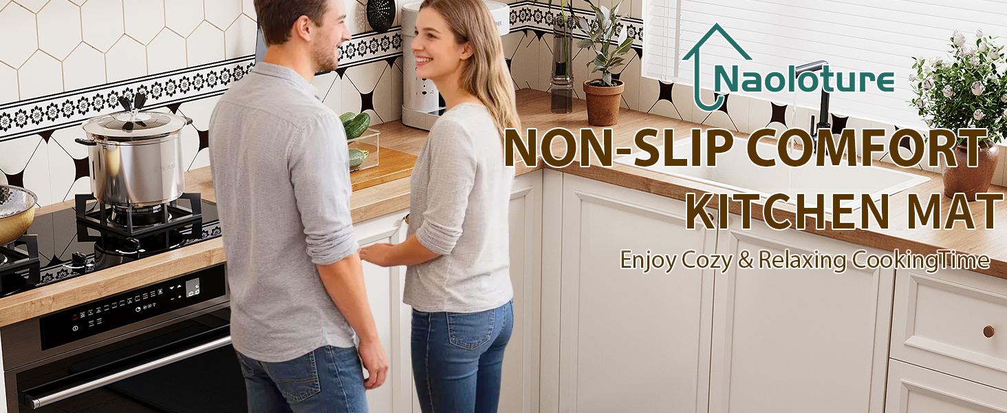 Non Slip Kitchen Mat Rugs Sets of 2, Rubber Backing Linen-Like Thin Kitchen Mats for Floor 2 Piece Kitchen Runner Rug Washable Absorbent Standing Sink Mat, Dark Gray 17